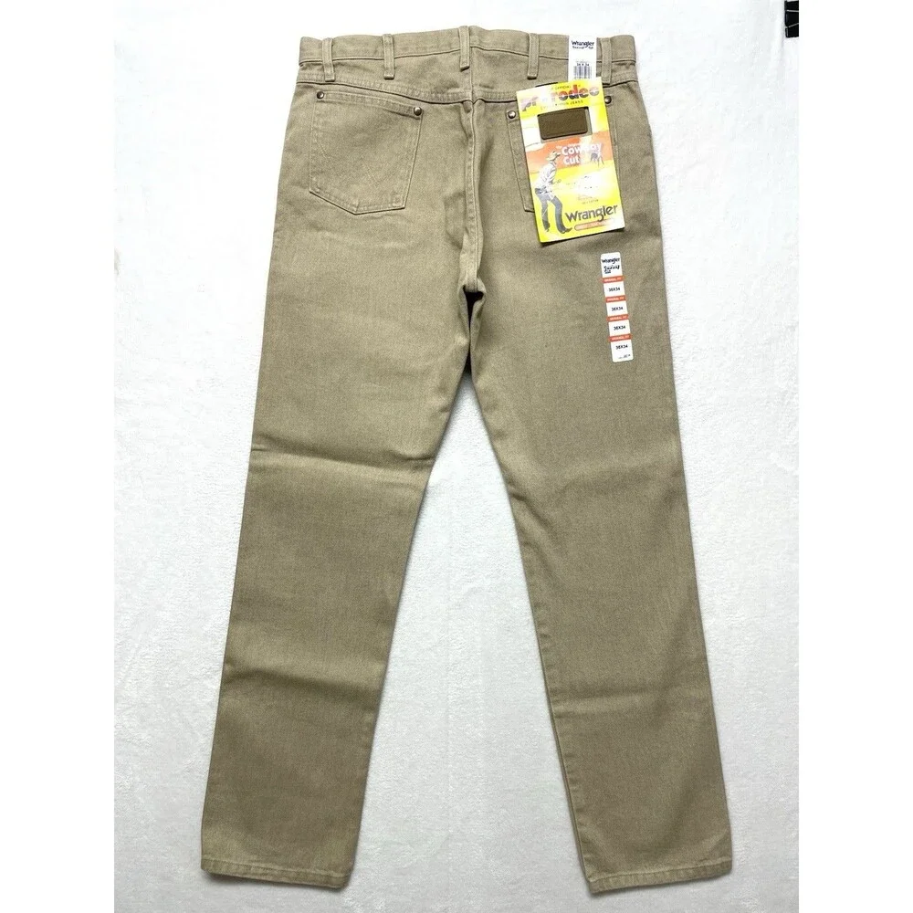 Wrangler Cowboy Cut Jeans 13MWZ Original Fit Tan Denim Men’s 36x34 Rodeo Western